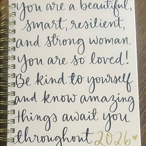 Inspirational Spiral Notebook with Gold Accents